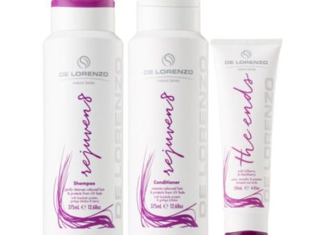 De Lorenzo Instant Rejuven8 Shampoo, Conditioner 375ml & The Ends 120ml Trio Hot on Sale