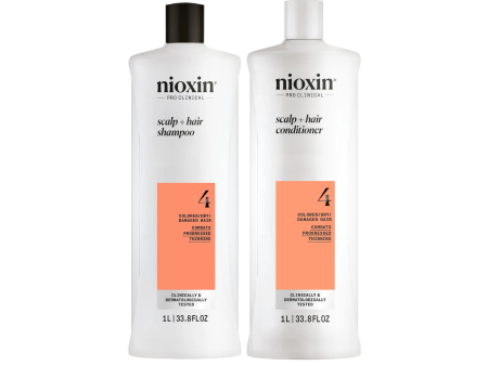 Nioxin PRO CLINICAL Scalp + Hair Thickening System 4 Shampoo & Conditioner 1000ml Duo Supply