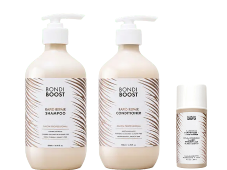 Bondi Boost Rapid Repair Bond Builder Shampoo, Conditioner 500ml & Leave In Mask 100ml Trio Fashion