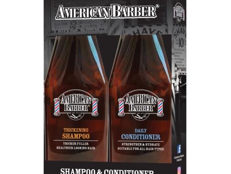 American Barber Thickening Shampoo & Conditioner 300ml Duo on Sale