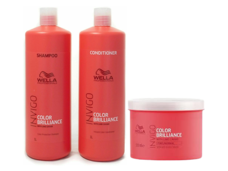 Wella Invigo Color Brilliance Shampoo, Conditioner & Mask Trio Large Fashion