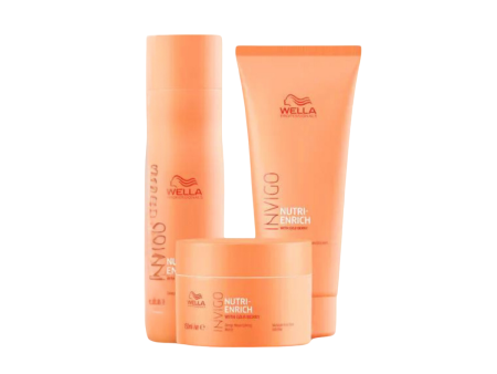 Wella Invigo Nutri-Enrich Shampoo 250ml, Conditioner 200ml & Mask 150ml Trio Pack Online Sale