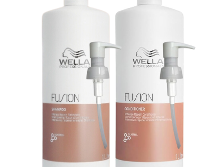 Wella Fusion Intense Repair Shampoo, Conditioner & Pumps 1000ml Pack Cheap